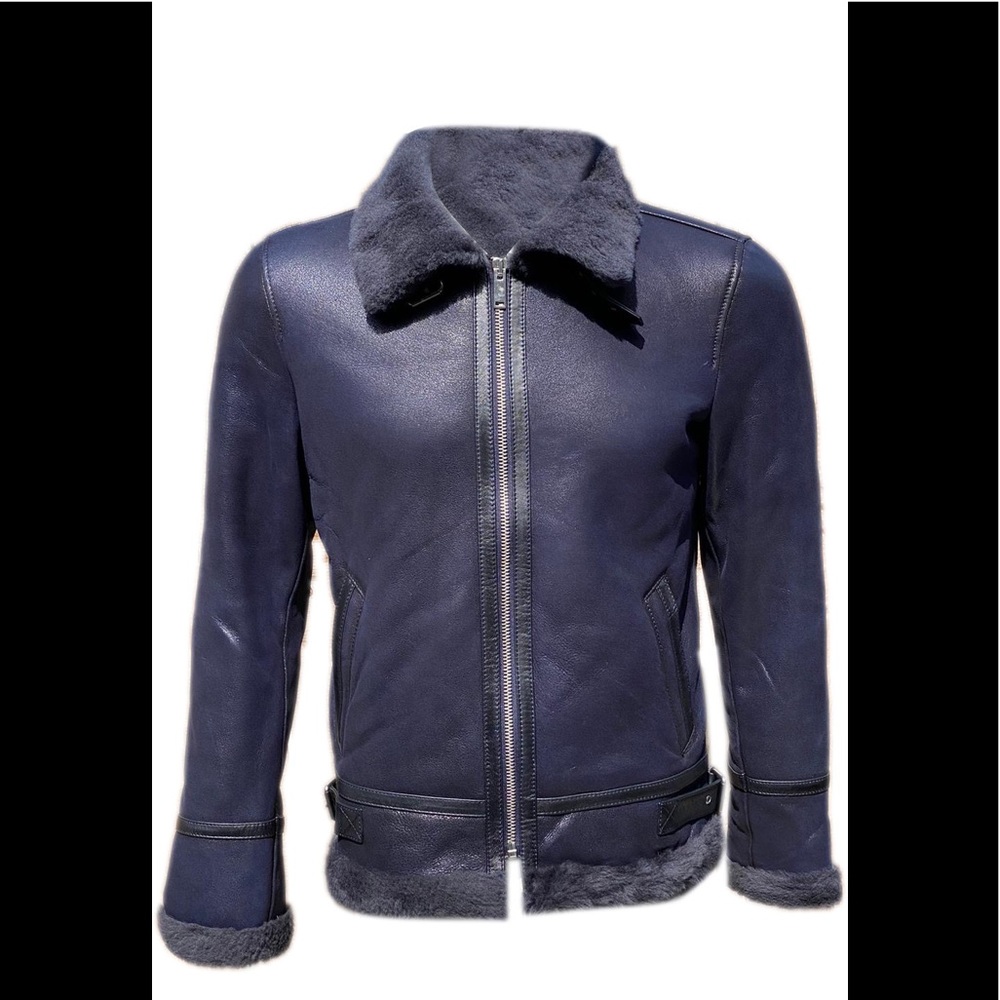 Sheepskin Shearling leather Bomber jacket NWT Men